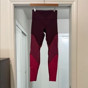 Stylish Lululemon Burgundy and Maroon and Pink Leggings